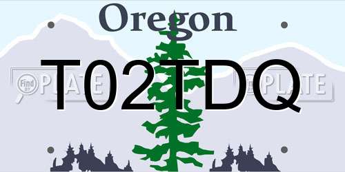 T02TDQ Oregon License Plate