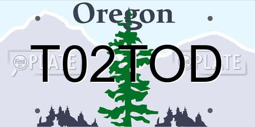 T02TOD Oregon License Plate