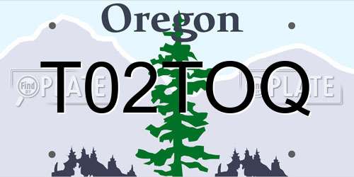 T02TOQ Oregon License Plate