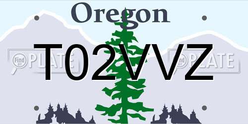 T02VVZ Oregon License Plate