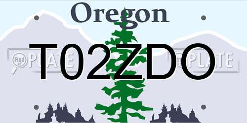 T02ZDO Oregon License Plate