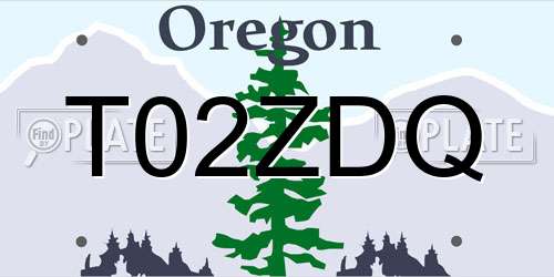 T02ZDQ Oregon License Plate