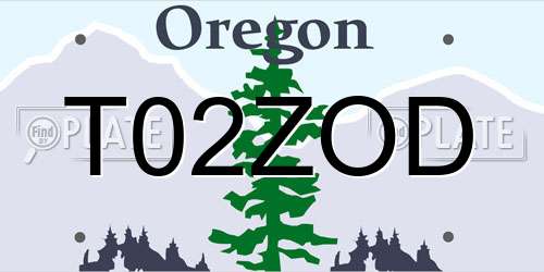 T02ZOD Oregon License Plate