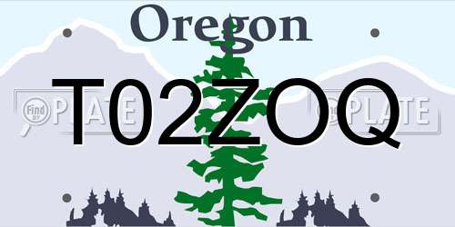 T02ZOQ Oregon License Plate