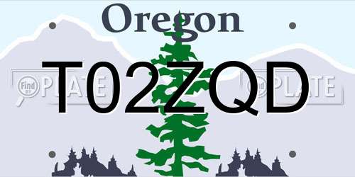 T02ZQD Oregon License Plate