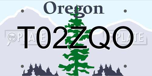 T02ZQO Oregon License Plate