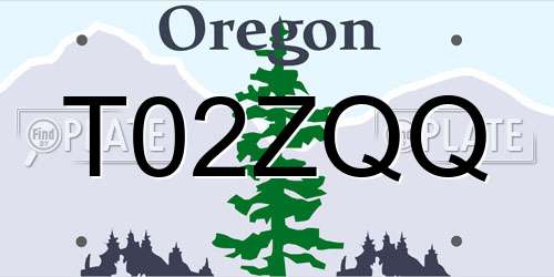 T02ZQQ Oregon License Plate
