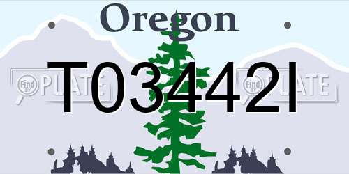 T03442I Oregon License Plate