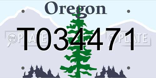 T034471 Oregon License Plate