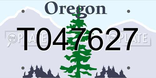 T047627 Oregon License Plate