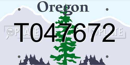 T047672 Oregon License Plate