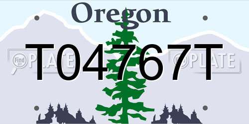 T04767T Oregon License Plate