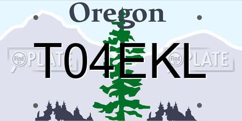 T04EKL Oregon License Plate