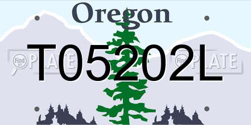 T05202L Oregon License Plate