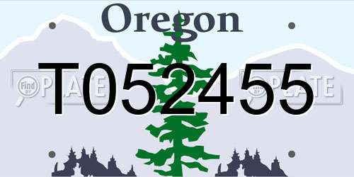 T052455 Oregon License Plate