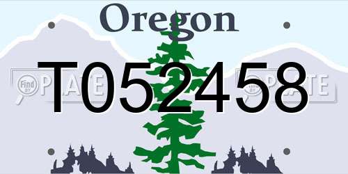 T052458 Oregon License Plate