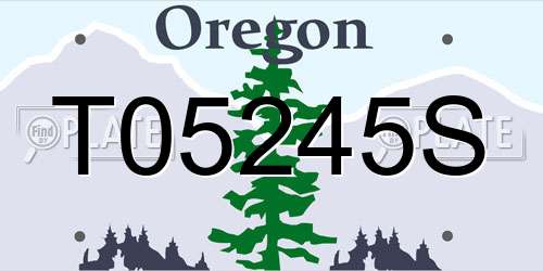 T05245S Oregon License Plate