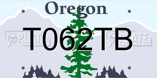 T062TB Oregon License Plate