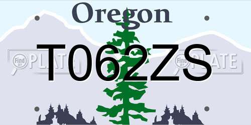 T062ZS Oregon License Plate