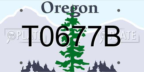 T0677B Oregon License Plate
