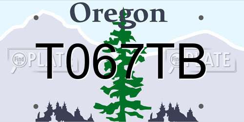 T067TB Oregon License Plate