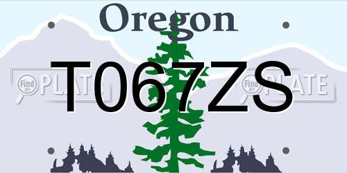 T067ZS Oregon License Plate