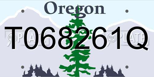 T068261Q Oregon License Plate