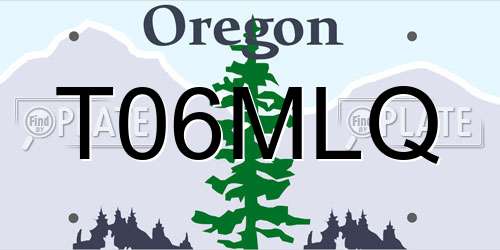 T06MLQ Oregon License Plate