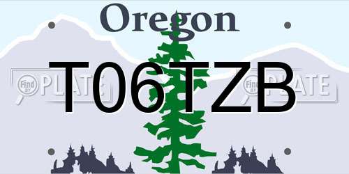 T06TZB Oregon License Plate
