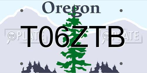 T06ZTB Oregon License Plate