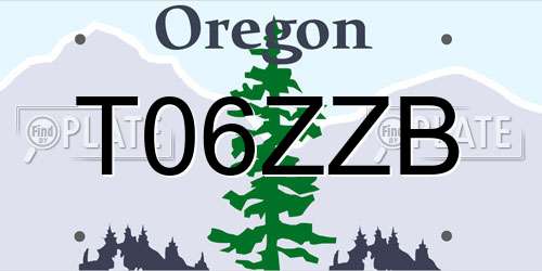 T06ZZB Oregon License Plate