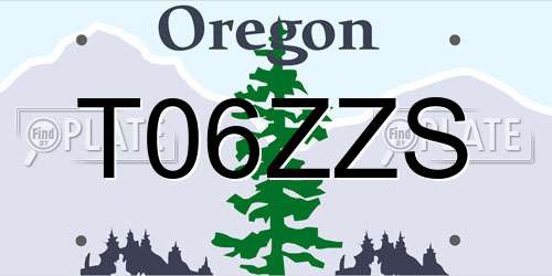 T06ZZS Oregon License Plate