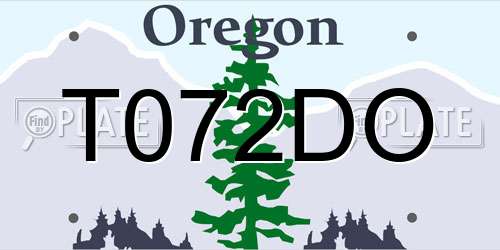 T072DO Oregon License Plate