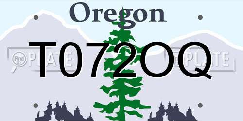 T072OQ Oregon License Plate