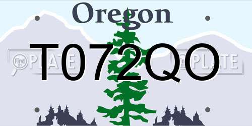 T072QO Oregon License Plate