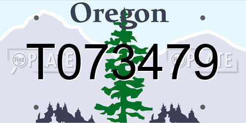 T073479 Oregon License Plate