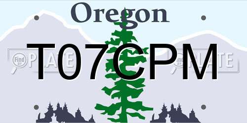 T07CPM Oregon License Plate