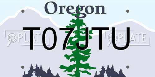 T07JTU Oregon License Plate
