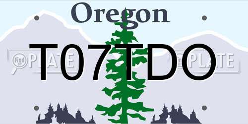 T07TDO Oregon License Plate