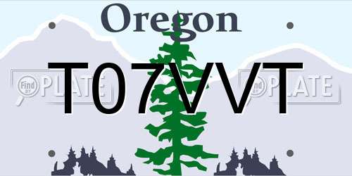 T07VVT Oregon License Plate