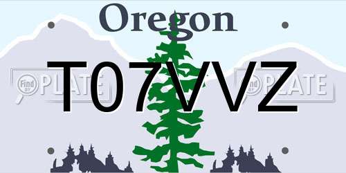 T07VVZ Oregon License Plate