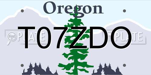 T07ZDO Oregon License Plate