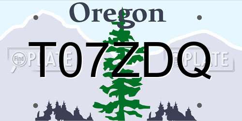 T07ZDQ Oregon License Plate