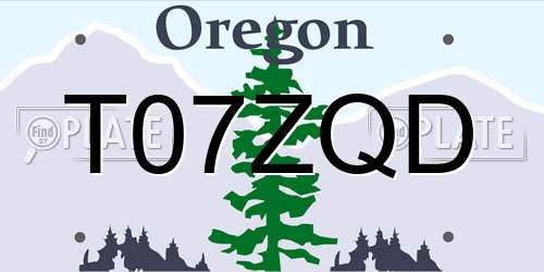 T07ZQD Oregon License Plate