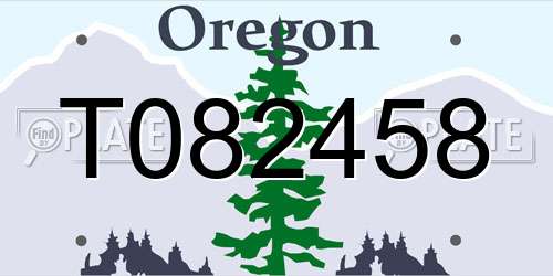 T082458 Oregon License Plate