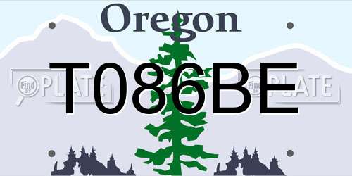 T086BE Oregon License Plate