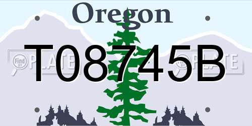 T08745B Oregon License Plate