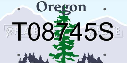 T08745S Oregon License Plate