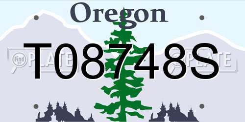 T08748S Oregon License Plate