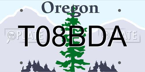 T08BDA Oregon License Plate